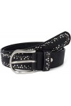 styleBREAKER Ceinture rivetée avec petits rivets multicolores, ceinture en cuir synthétique uni, raccourcissable, ceinture un