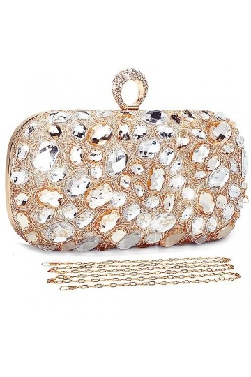 BAIGIO Femmes Cristal Soirée Sac à Main Strass Glitter Sac à Nain Glitter Sac à main Belle Fête bal Sac à main avec Chaîne Dé