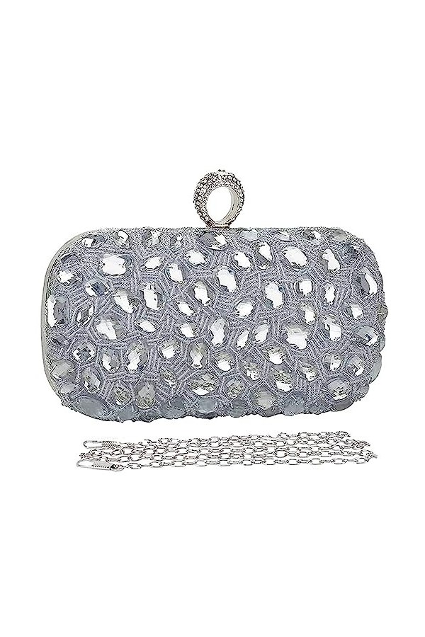 BAIGIO Femmes Cristal Soirée Sac à Main Strass Glitter Sac à Nain Glitter Sac à main Belle Fête bal Sac à main avec Chaîne Dé