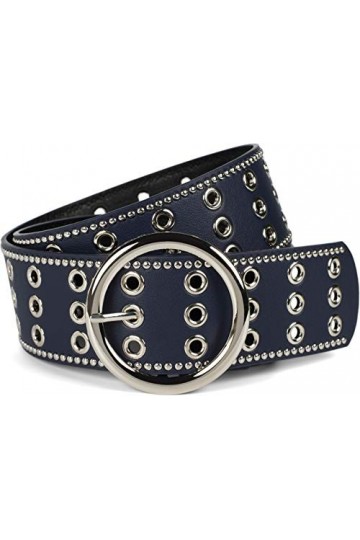 styleBREAKER Ceinture large pour femmes avec rivets à trous et boucle ronde, ceinture à rivets, ceinture de taille, raccourci