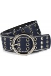 styleBREAKER Ceinture large pour femmes avec rivets à trous et boucle ronde, ceinture à rivets, ceinture de taille, raccourci