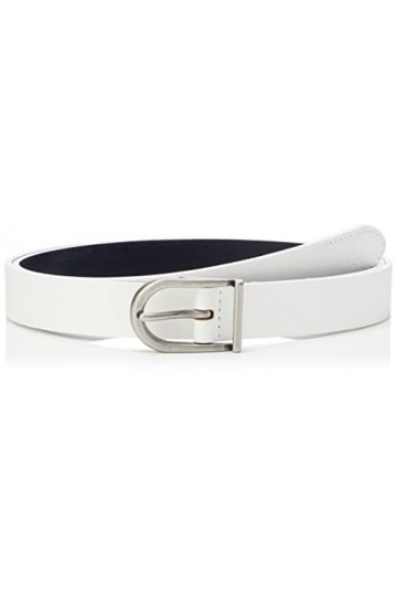Calvin Klein Jeans Rounded PIN Buckle Belt 25MM Ceinture, Bright White, 95 cm Femme