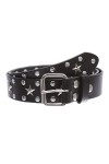 Ceinture cloutée étoile et cercle argenté - Noir - M/L-91 cm