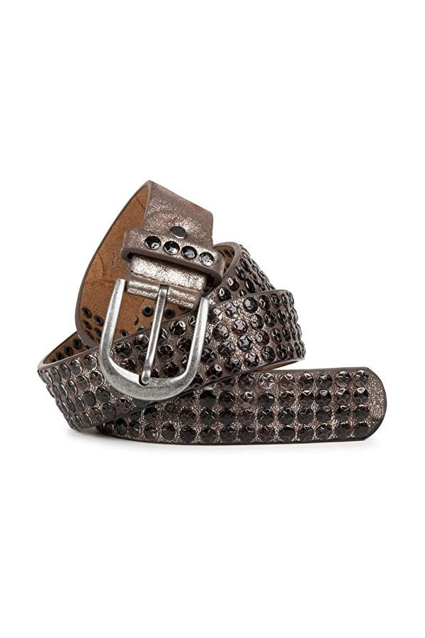 styleBREAKER Ceinture style vintage avec des rivets en forme détoile, longueur ajustable, unisexe 03010050, taille:90cm, cou