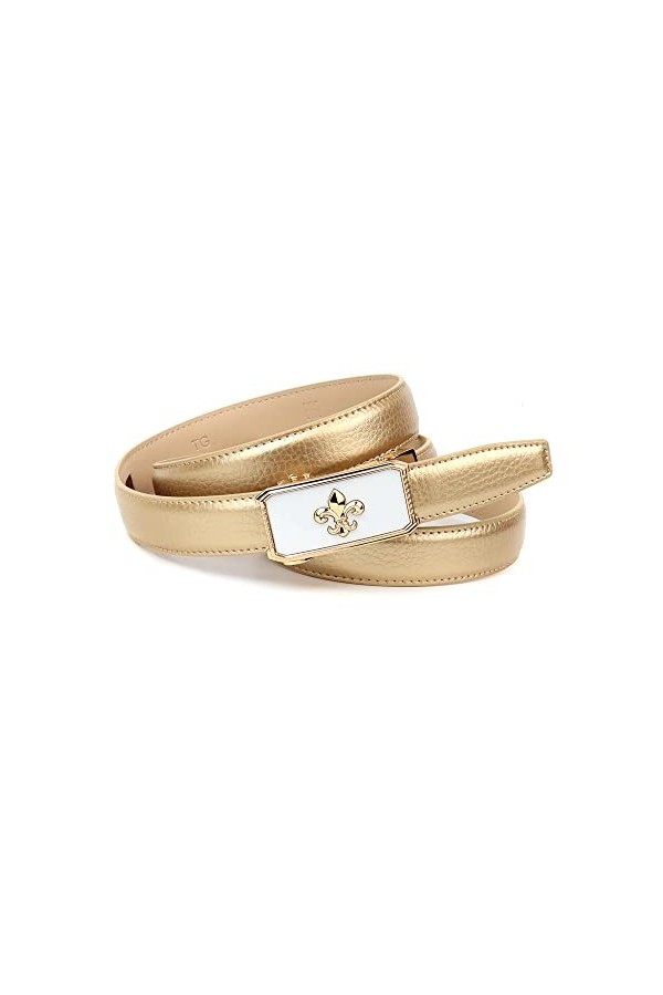 Anthoni Crown Ledergürtel Ceinture, Gold, 85 Femme