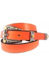 almela Cowboy Ceinture pour femme Boucle tendance vintage. Cuir légitime. Cuir Noir, 80 