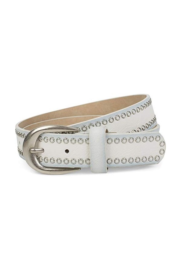 styleBREAKER Ceinture avec des œillets, ceinture vintage avec des rivets, réglable, unisexe 03010080, taille:95cm, couleur:Bl