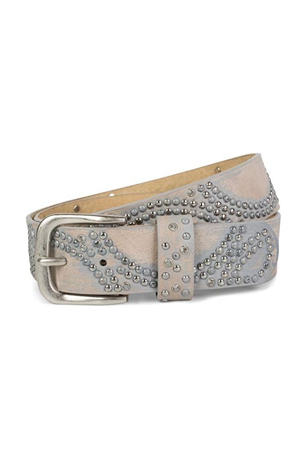 styleBREAKER Ceinture vintage avec des rivets disposés en rond et des strass brillants, femme, 03010066, taille:80cm, couleur