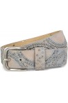 styleBREAKER Ceinture vintage avec des rivets disposés en rond et des strass brillants, femme, 03010066, taille:80cm, couleur