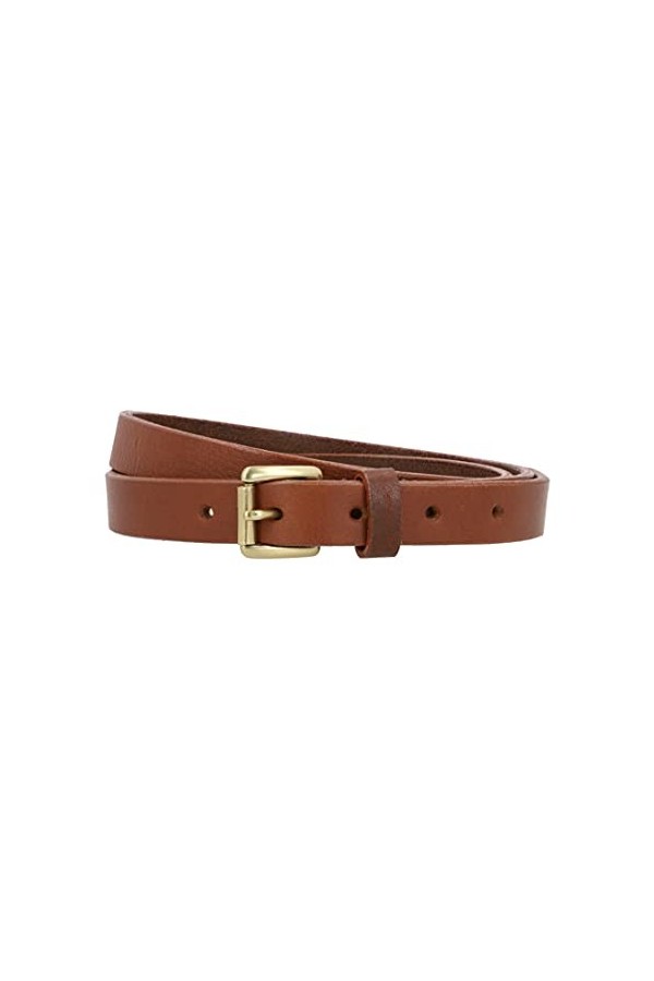 Gusti Ceinture en cuir véritable - Ceinture Birgit Ceinture en cuir avec boucle dorée Simple Femme Marron, marron, 110