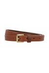 Gusti Ceinture en cuir véritable - Ceinture Birgit Ceinture en cuir avec boucle dorée Simple Femme Marron, marron, 110