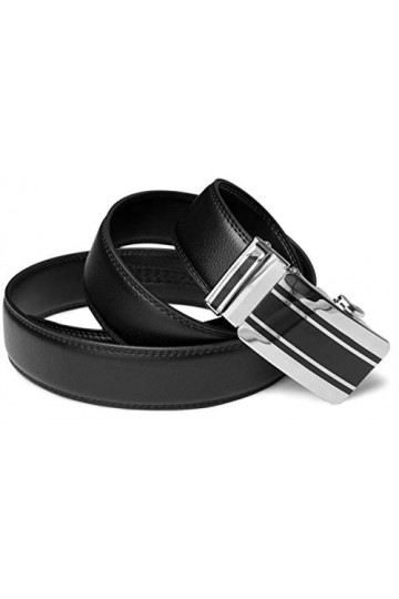 styleBREAKER Ceinture en cuir véritable avec boucle automatique et boucle en métal - Peut être raccourcie - 03010023, Variant