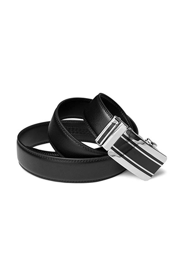 styleBREAKER Ceinture en cuir véritable avec boucle automatique et boucle en métal - Peut être raccourcie - 03010023, Variant