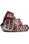 styleBREAKER Ceinture avec des étoiles et des rivets ronds dans un style vintage, longueur réglable 03010030, taille:95cm, co