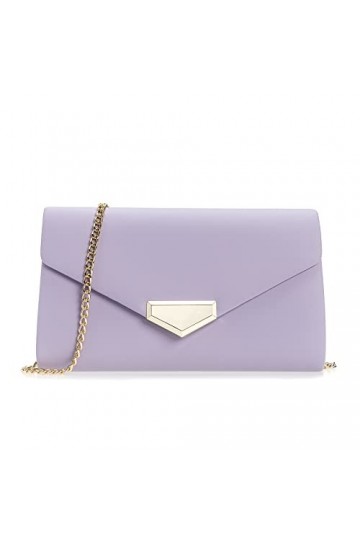 Charmant sac à main en PU pour femme Sac de soirée chic pour occasion spéciale, Violet lilas , Small