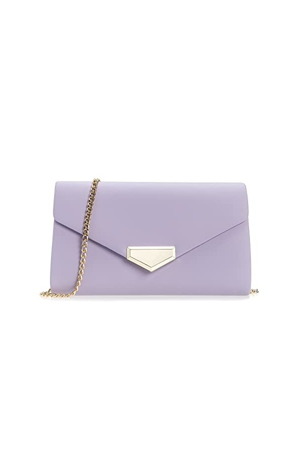 Charmant sac à main en PU pour femme Sac de soirée chic pour occasion spéciale, Violet lilas , Small