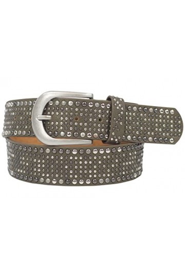 Ceinture pour femme avec rivets en strass style vintage - Largeur : environ 3,8 cm, Olive, taille