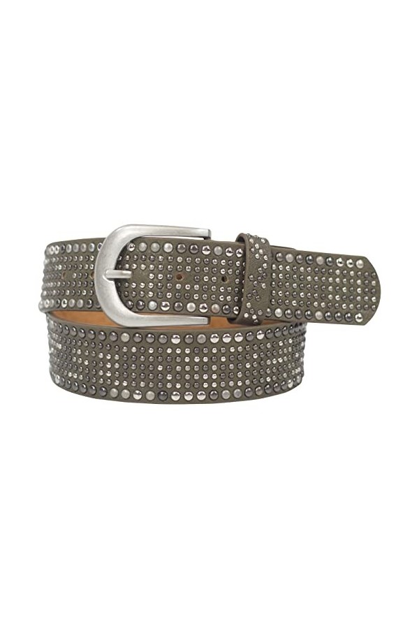 Ceinture pour femme avec rivets en strass style vintage - Largeur : environ 3,8 cm, Olive, taille