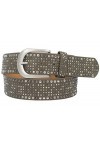 Ceinture pour femme avec rivets en strass style vintage - Largeur : environ 3,8 cm, Olive, X-Large