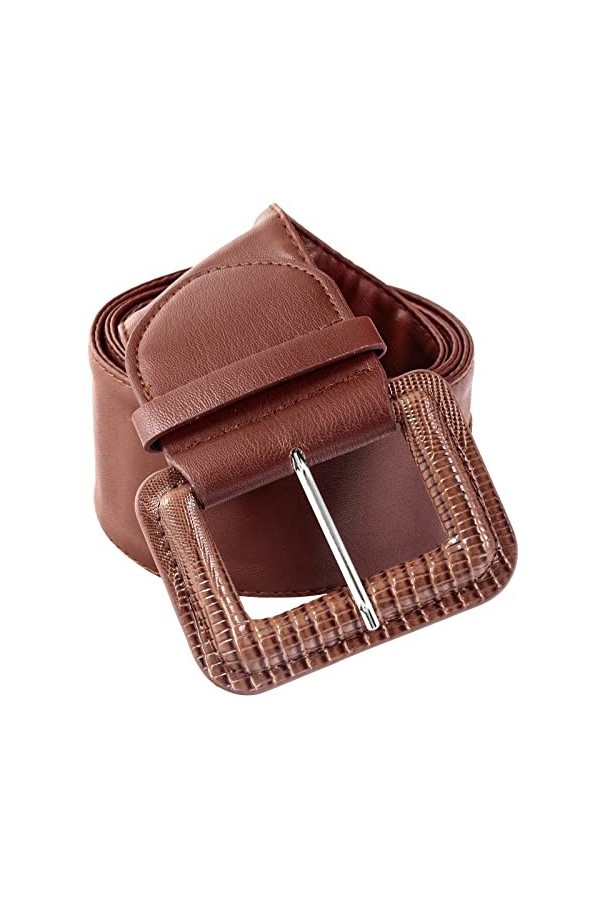 KYEYGWO Ceinture en cuir synthétique pour femme avec boucle ardillon réglable, large ceinture pour femme, ceinture de loisirs