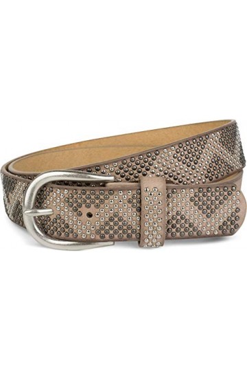 styleBREAKER Ceinture ornée de rivets bicolores en zigzag, ceinture vintage, réglable, unisexe 03010069, taille:100cm, couleu