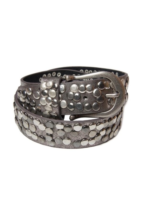 styleBREAKER Ceinture cloutée dans le style vintage, raccourcie 03010008, couleur:Gris antique, taille:80cm