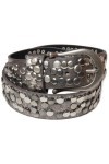 styleBREAKER Ceinture cloutée dans le style vintage, raccourcie 03010008, couleur:Gris antique, taille:80cm