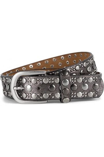 styleBREAKER Ceinture femme à rivets Unicolore avec différents rivets ronds, similicuir Unicolore, ceinture à la taille, cein