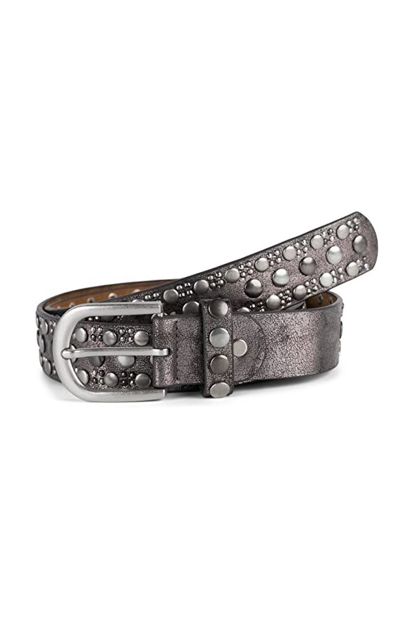 styleBREAKER Ceinture femme à rivets Unicolore avec différents rivets ronds, similicuir Unicolore, ceinture à la taille, cein