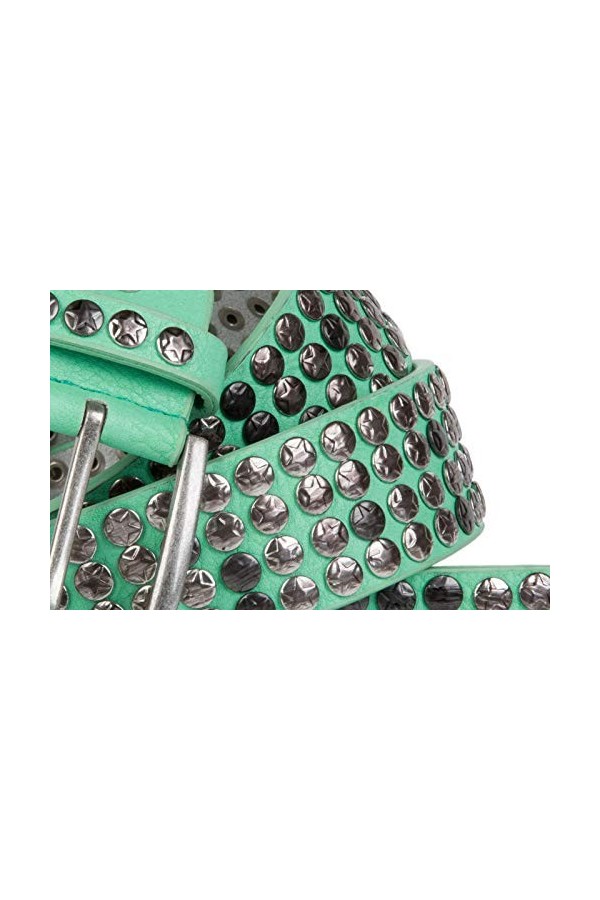 styleBREAKER Ceinture style vintage avec des rivets en forme détoile, longueur ajustable, unisexe 03010050, taille:90cm, cou