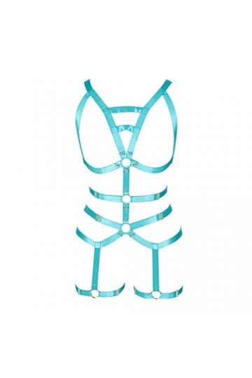 MAMOHSS Ceinture de Danse Punk Gothique pour Femme - Vert - réglable