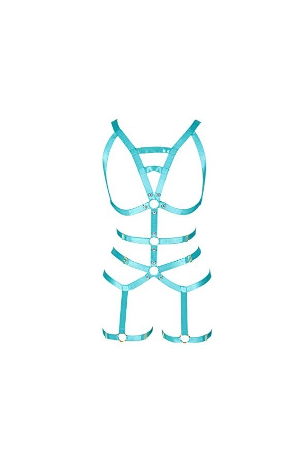 MAMOHSS Ceinture de Danse Punk Gothique pour Femme - Vert - réglable