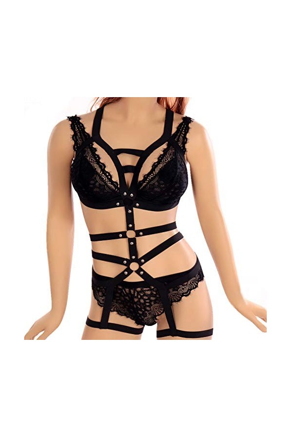 MAMOHSS Ceinture de Danse Punk Gothique pour Femme - Vert - réglable