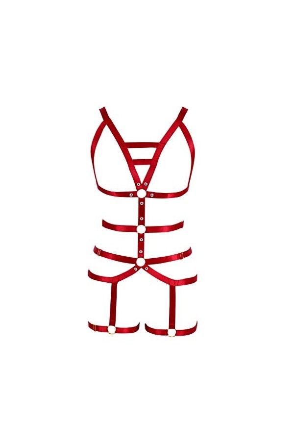 MAMOHSS Ceinture de Danse Punk Gothique pour Femme - Vert - réglable