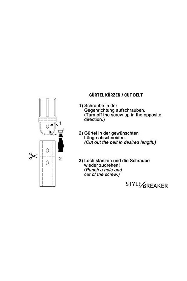 styleBREAKER Ceinture à rivets avec des étoiles dans un style vintage, longueur réglable 03010010, taille:95cm, couleur:Rouge