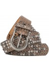 styleBREAKER Ceinture style vintage avec ronds embossés, strass et rivets à tête ronde, longueur ajustable, femmes 03010058, 