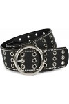 styleBREAKER Ceinture large pour femmes avec rivets à trous et boucle ronde, ceinture à rivets, ceinture de taille, raccourci