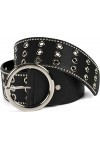 styleBREAKER Ceinture large pour femmes avec rivets à trous et boucle ronde, ceinture à rivets, ceinture de taille, raccourci