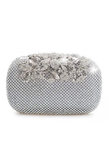 Unique Fermoir argent Diamante Sac de soirée Crystal Diamond Pochette de fiançailles