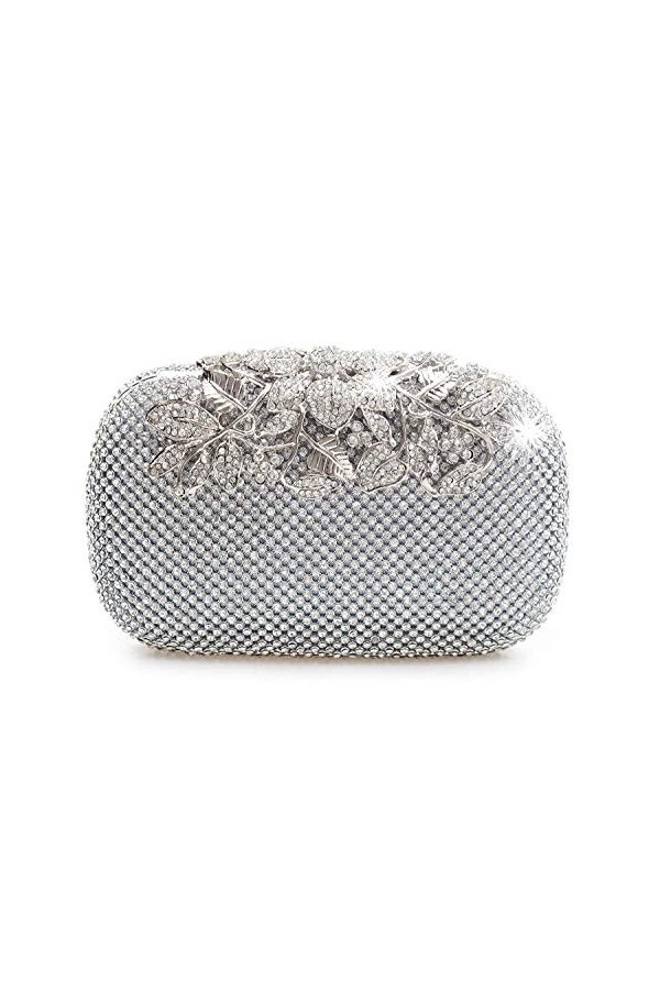 Unique Fermoir argent Diamante Sac de soirée Crystal Diamond Pochette de fiançailles
