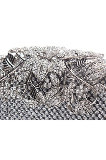 Unique Fermoir argent Diamante Sac de soirée Crystal Diamond Pochette de fiançailles