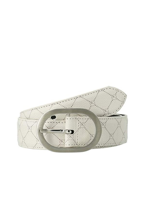Tamaris Ceinture avec logo pour femme aspect cuir 40 mm de large 80-130 cm - Beige - 80 cm