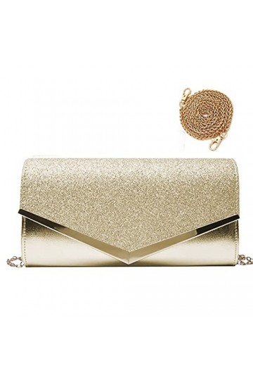 Pochette de soirée à paillettes brillantes avec chaîne, sac à main de soirée en forme denveloppe, sac à bandoulière pour mar