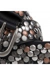 styleBREAKER Ceinture style vintage, différents rivets et strass, longueur ajustable, femmes 03010051, couleur:Noir/Cuivre, t