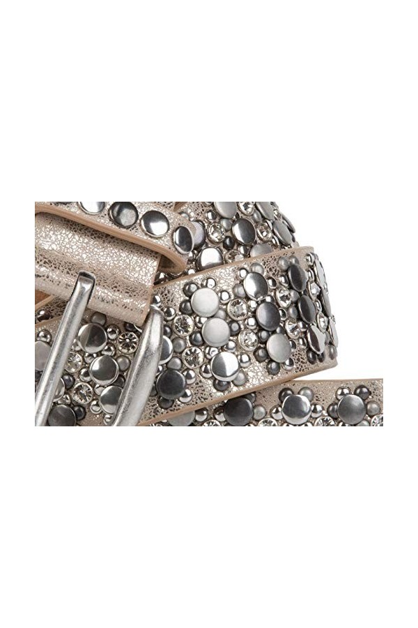 styleBREAKER Ceinture élégante au design vintage avec des rivets et des strass, ajustable, femme 03010052, couleur:Beige anti