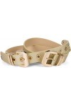 styleBREAKER Ceinture pour femmes avec double boucle dorée et rivets à trous, B-Low Belt, ceinture de taille, raccourcissable