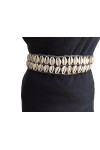 KVR Ceinture de taille ethnique rustique pour la Saint-Valentin avec perles de verre, 101-2 cm, 2 rangées de coquillage, tail