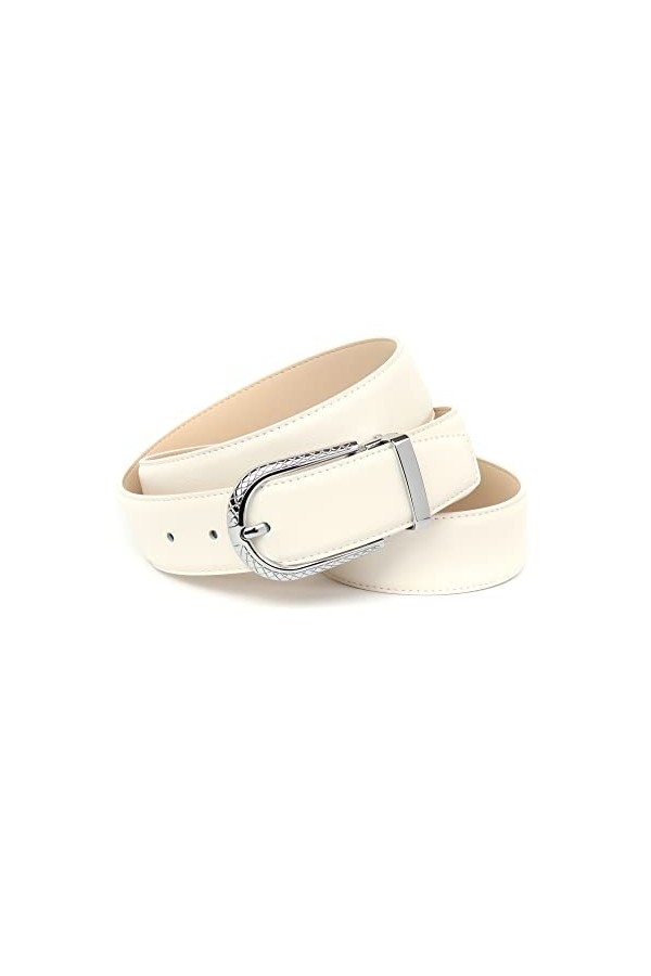 Anthoni Crown Ledergürtel Ceinture, Wieß, 105 Femme