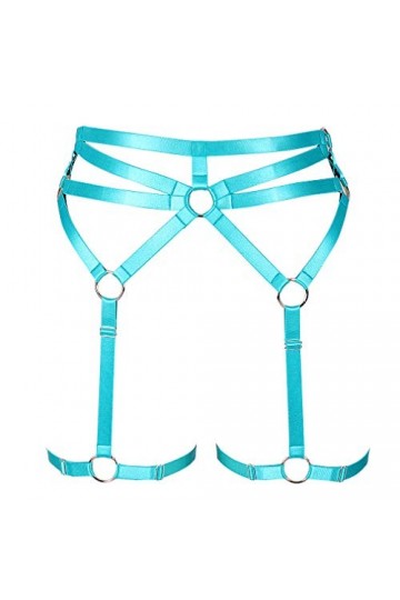 PETMHS Harnais de jambe punk pour femme - Ceinture porte-jarretelles - Sangle de corps - Cadre de cage - Lingerie Harajuku go