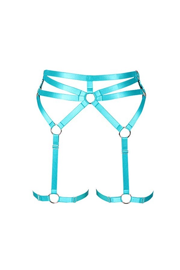 PETMHS Harnais de jambe punk pour femme - Ceinture porte-jarretelles - Sangle de corps - Cadre de cage - Lingerie Harajuku go